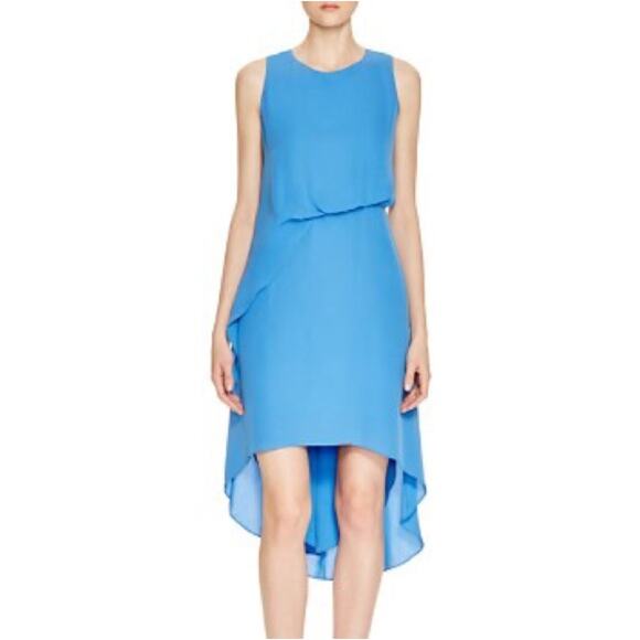 Kobi Halperin Elegant Classic Modern Silk Hailey Blue Waterfall‎ Dress S/M $398 - Picture 4 of 13